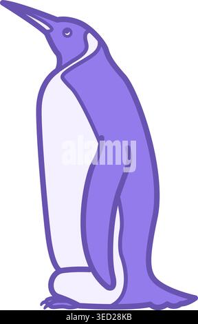 Penguin Color Icon. Vector Illustration. Mammal, Flightless Seabird. Animal Concept Stock Vector