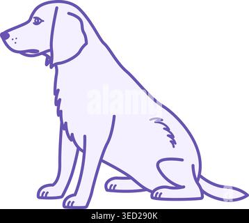 Dog Color Icon. Vector Illustration. Mammal. Sitting Cute Dog. Pets Concept Stock Vector