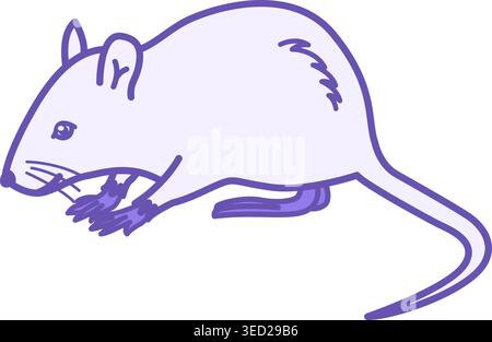 Colored Mouse Icon. Vector Illustration. Rodent, Mammal. Rat, Gerbil. Domestic Animals Concept Stock Vector