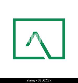 Modern and clean initial letter A square icon design featuring minimalist geometric style, balanced composition, and professional look, perfect for br Stock Vector