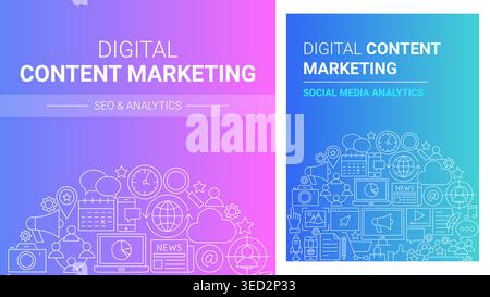 Digital Content Marketing Concepts Stock Vector