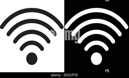 WiFi Signal Icon Set, Wireless Internet Connection Symbol for Network Technology Stock Vector