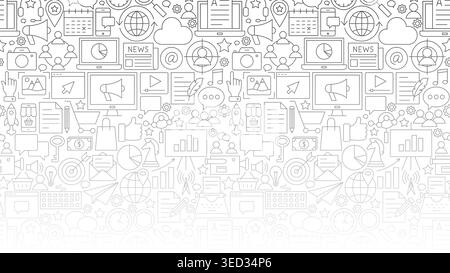 DIgital Marketing Line Art BG Stock Vector