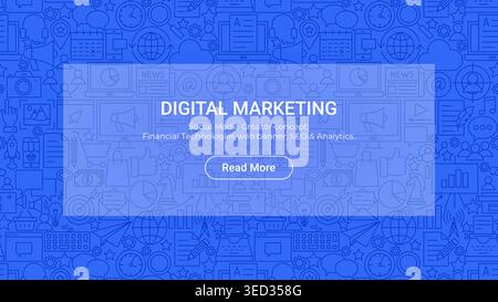 Digital Marketing Line Banner Stock Vector