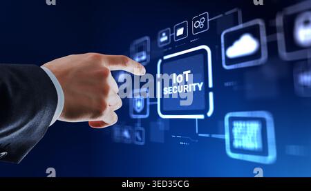 Cybersecurity protection for smart home IoT devices and connected network systems. Stock Photo
