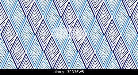Seamless geometric pattern of diagonal swirls. Stilized ethnic ornament. Blue spirals on white background Stock Vector