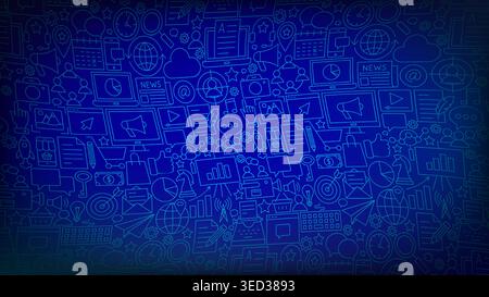 Digital Marketing Outline Header Banner Stock Vector