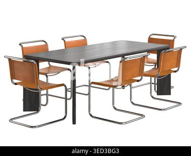 Modern retro vintage chairs and the dining table Stock Photo