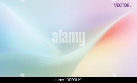 Soft Pastel Gradient Abstract Background Smooth Light Waves and Subtle Color Blends Stock Vector