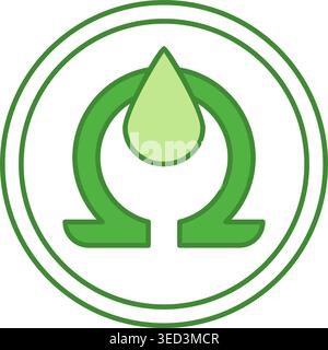Green Omega Label. Vector Icon. Natural Fatty Acids. Fish Oil. Cat's Food Properties. Food Packaging Sticker Stock Vector