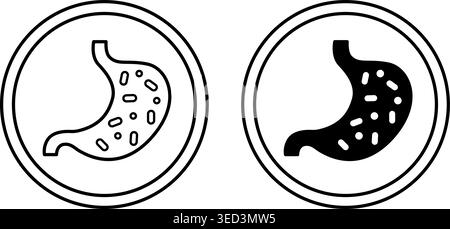 Labels Contains Probiotics. Black and White Vector Icons. Cat's Food Properties. Food Packaging Sticker Stock Vector