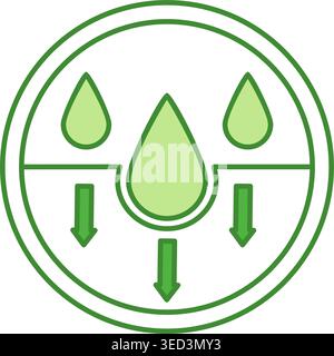 Green Label Absorbs Quickly. Vector Icon. Sticker For Cosmetics Packaging. Skin Care Concept Stock Vector