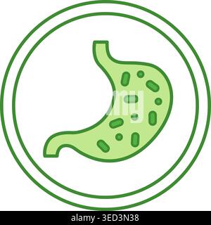 Green Label Contains Probiotics. Vector Icon. Cat's Food Properties. Food Packaging Sticker Stock Vector