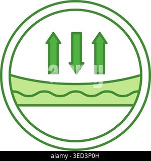 Green Label Elastic Skin. Vector Icon. Sticker For Cosmetics Packaging. Skin Care Concept Stock Vector
