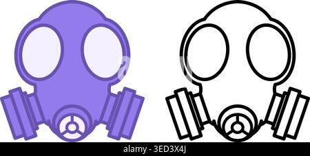 Gas Mask Icons. Vector Icons Of Respiratory Protection. Protection From Toxic Substances. Production Concept Stock Vector