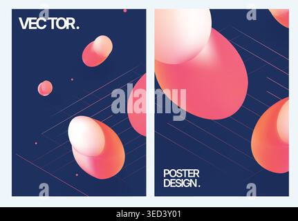 Dynamic geometric forms with depth effects for branding purposes Stock Vector
