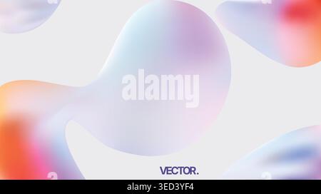 Abstract Fluid Gradient Blobs, Impressive and Colorful Futuristic Background Vector Art Stock Vector