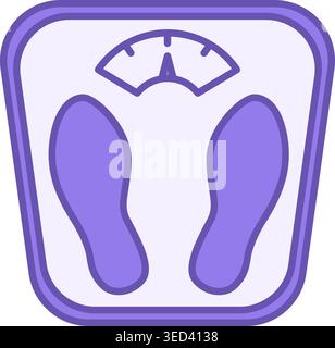 Colored Body Scale Icon. Vector Drawing. Bathroom Scale. Weight Loss. Gym and Sports Concept Stock Vector