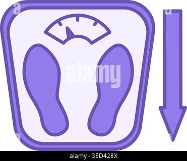 Colored Weight Loss Icon. Vector Illustration. Bathroom Scale. Healthy Lifestyle, Diet Stock Vector
