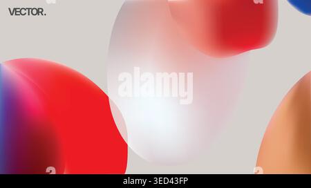 Abstract colorful fluid blobs create a captivating modern gradient vector composition Stock Vector