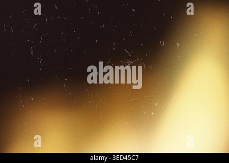 Golden light leak with film dust and grain overlay for creative effects Stock Photo