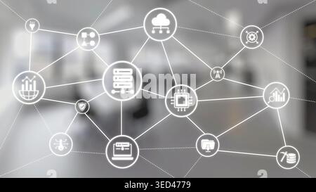 Concept of big data processing and analysis using big data architecture enables insights, big data visualization, and big data integration. Gist Stock Photo