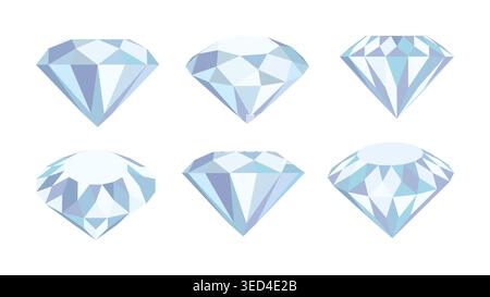Set of elegant gemstone and diamonds. Stock Vector