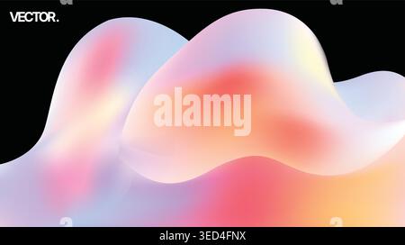 Soft Pastel Gradient Waves A Beautiful Abstract Fluid Background for Modern Design UI Projects Stock Vector