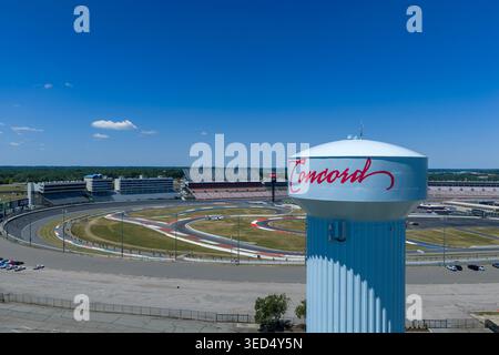 An aerial view of Charlotte Motor Speedway reveals its 1.5-mile quad ...
