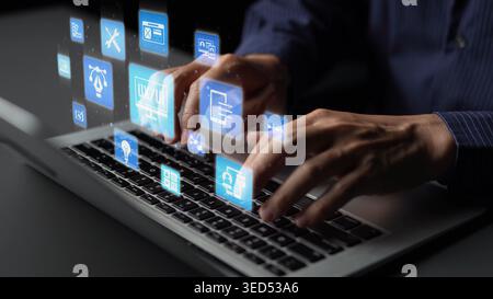 The concept of UX UI design focuses on user experience and interface. This process is essential for creating intuitive applications, enhancing the Stock Photo