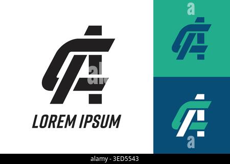 Letter A logo design features a modern geometric style ideal for corporate branding Stock Vector
