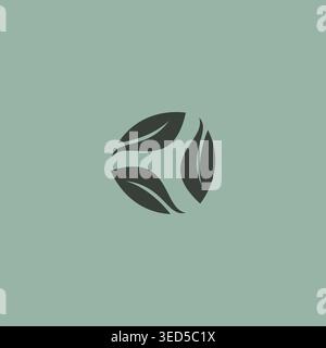Circle Leaf Logo Vector. Leaves Round Icon Stock Vector