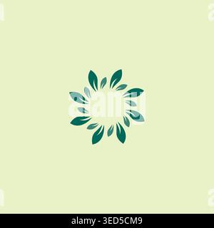 circle leaf logo design. organic leaf icon vector Stock Vector