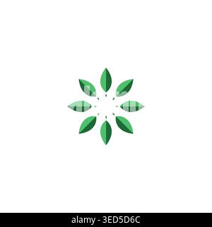 Circle Leaf Logo Design. Organic Symbol Vector Stock Vector