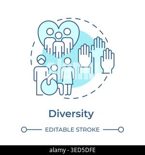 Diversity soft blue concept icon Stock Vector
