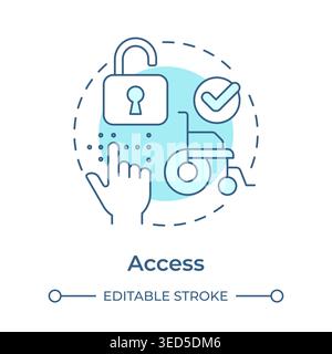 Access soft blue concept icon Stock Vector