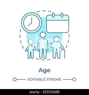 Age soft blue concept icon Stock Vector