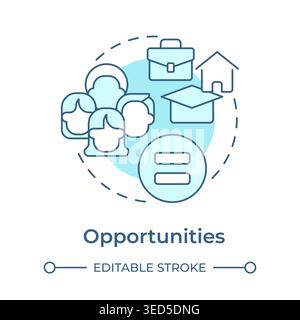 Opportunities soft blue concept icon Stock Vector