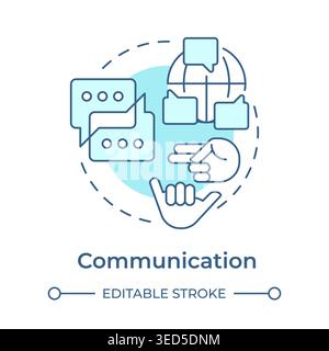 Communication soft blue concept icon Stock Vector