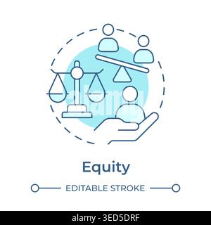 Equity soft blue concept icon Stock Vector