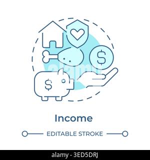 Income soft blue concept icon Stock Vector
