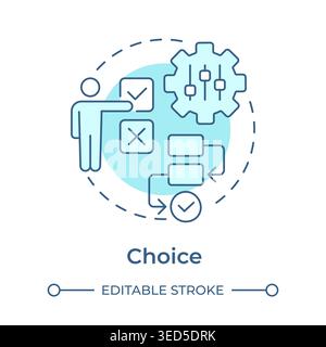 Choice soft blue concept icon Stock Vector