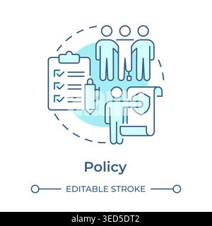 Policy soft blue concept icon Stock Vector