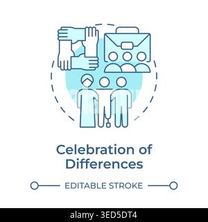 Celebration of differences soft blue concept icon Stock Vector