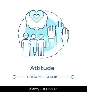 Attitude soft blue concept icon Stock Vector
