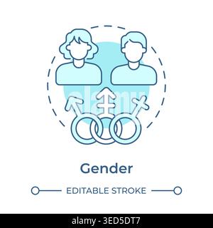 Gender soft blue concept icon Stock Vector