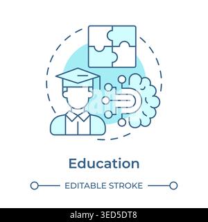 Education soft blue concept icon Stock Vector