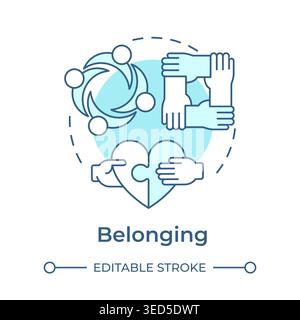 Belonging soft blue concept icon Stock Vector