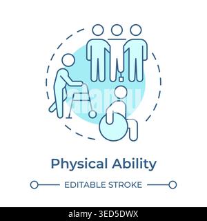 Physical ability soft blue concept icon Stock Vector