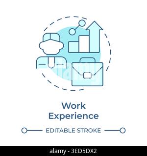 Work experience soft blue concept icon Stock Vector